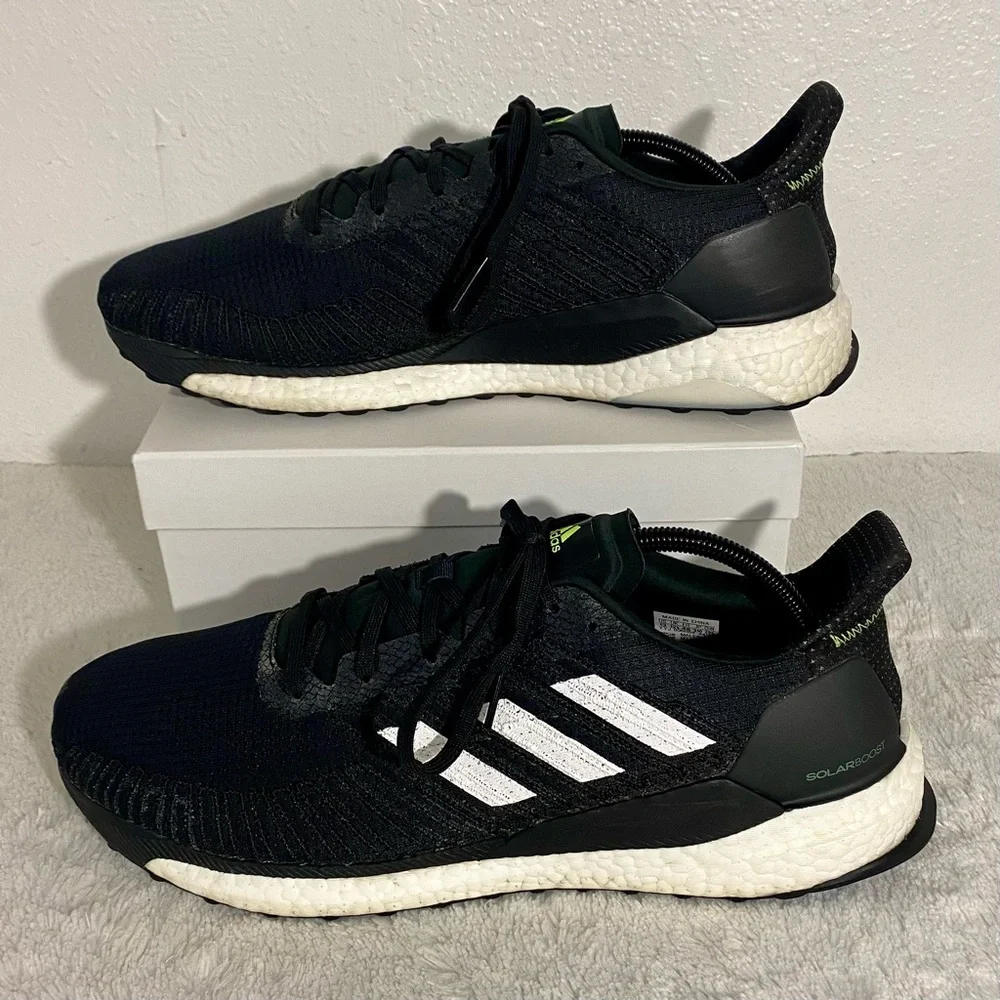 Adidas SolarBoost 19 Black White Running Shoes Men’s Size 13 - Picture 2 of 12